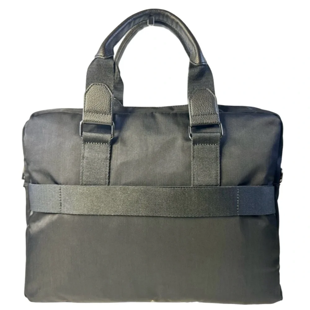 Alfani Black Canvas Briefcase Laptop Bag Travel